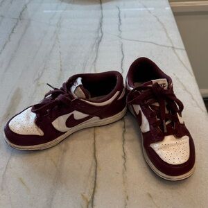 Nike Kids Burgundy and White Sneakers